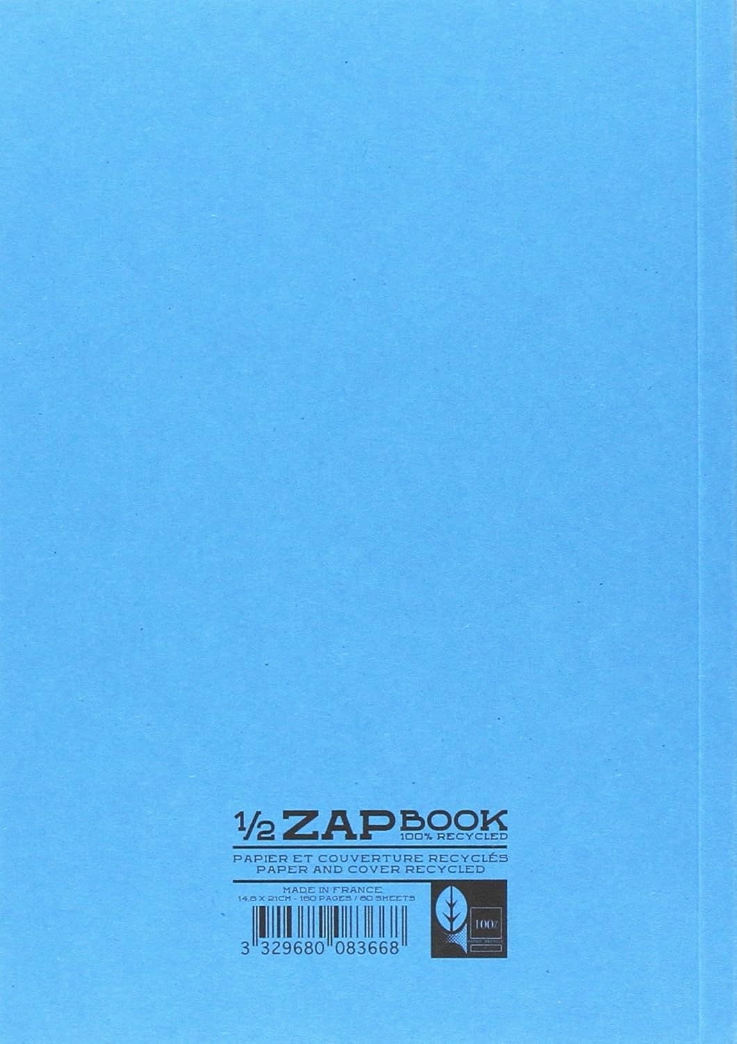 Zap Book - Clairefontaine 8366C Carnet Encolle 1/2 Zap Book - dos encolle grand côte A5 (14,8x21cm) 160 pages unies 80g -- Couleur de Couverture Aleatoire