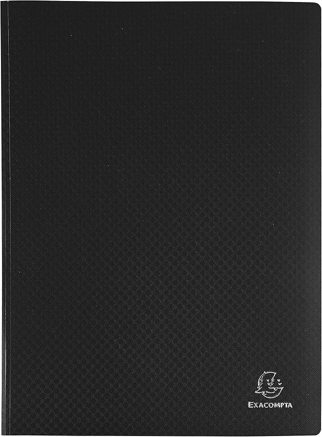 EXACOMPTA Protège-documents en polypropylene 5/10e OPAK pochettes Cristal 60 vues - A4 - Noir