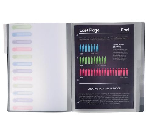 Trieur 12 compartiments A4. Avec pochette 3 rabats. EXACOMPTA