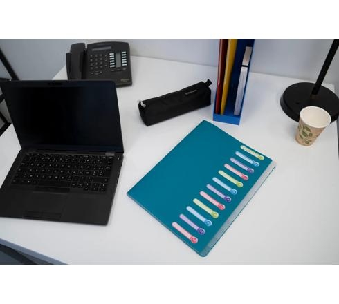 Trieur 12 compartiments A4. Avec pochette 3 rabats. EXACOMPTA