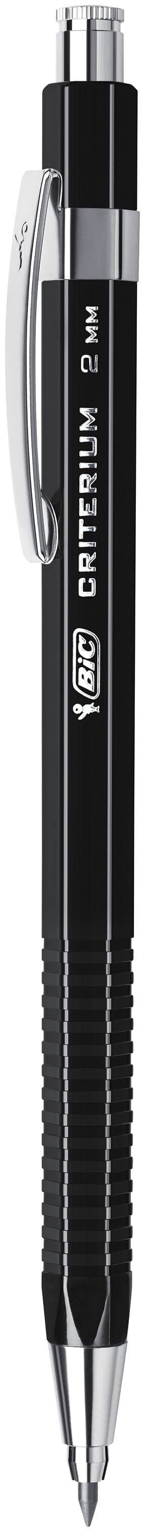 BIC Criterium Porte-mines Rétractable et Rechargeable de 0,5 mm et Recharges de Mine HB - Noir, Étui de 1+12 Mines