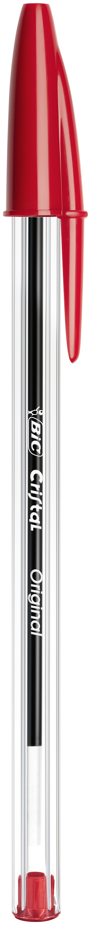 BIC Cristal Original Stylos-Bille Pointe Moyenne (1,00 mm) avec Capuchons et Embouts Assortis - Couleurs d’Encre Assorties, Lot de 10