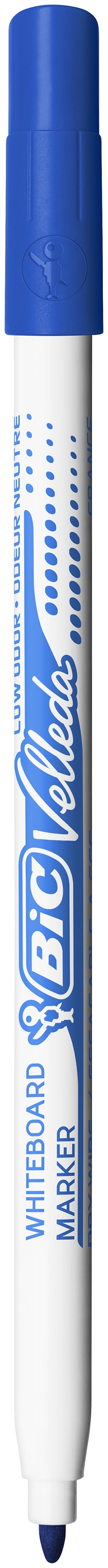 BIC Velleda 1721 Feutres pour Tableau Blanc Effaçables à Sec Pointe Conique Fine - Couleurs Assorties, Blister de 4