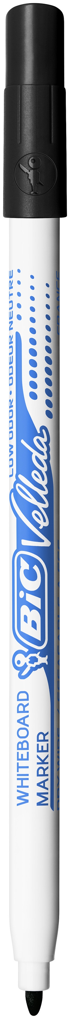 BIC Velleda 1721 Feutres pour Tableau Blanc Effaçables à Sec Pointe Conique Fine - Couleurs Assorties, Blister de 4
