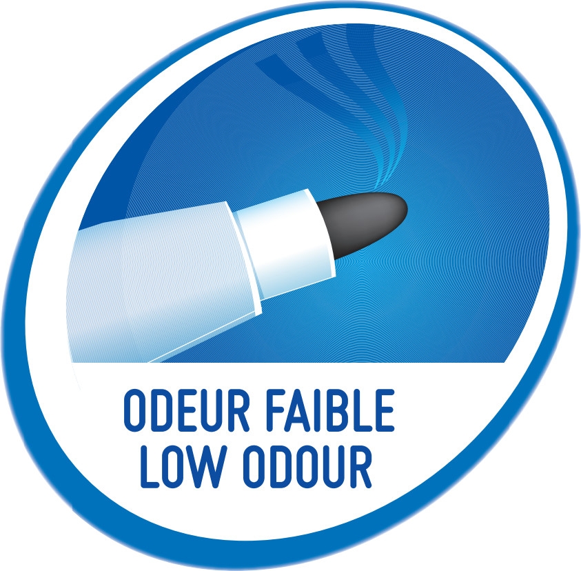 BIC Velleda 1721 Feutres pour Tableau Blanc Effaçables à Sec Pointe Conique Fine - Bleu, Blister de 4