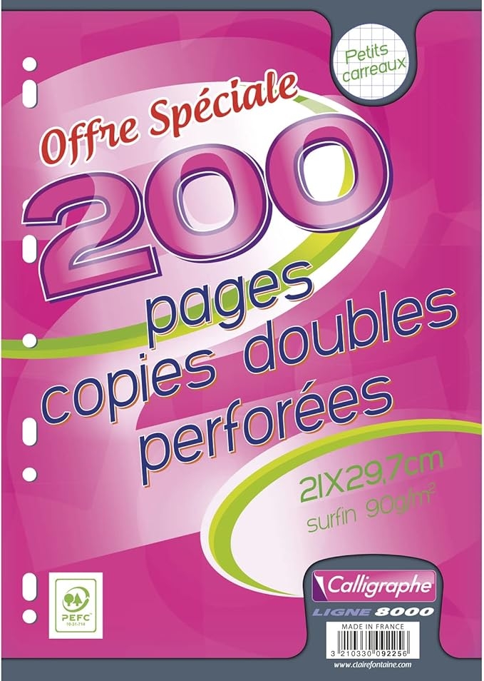 Copies doubles petits carreaux