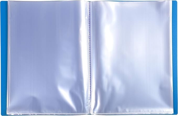EXACOMPTA Protège-documents en polypropylene 5/10e OPAK pochettes Cristal 100 vues - A4 - Bleu clair