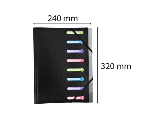 Trieur 8 compartiments A4. Avec pochette 3 rabats. EXACOMPTA