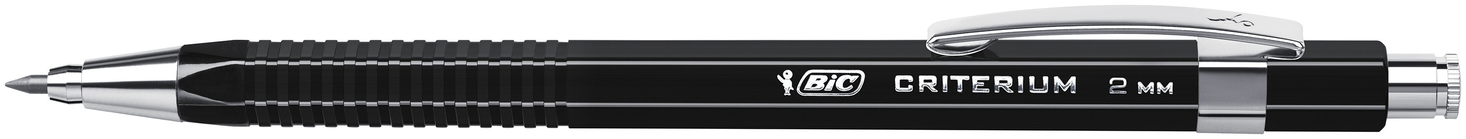 BIC Criterium Porte-mines Rétractable et Rechargeable de 0,5 mm et Recharges de Mine HB - Noir, Étui de 1+12 Mines