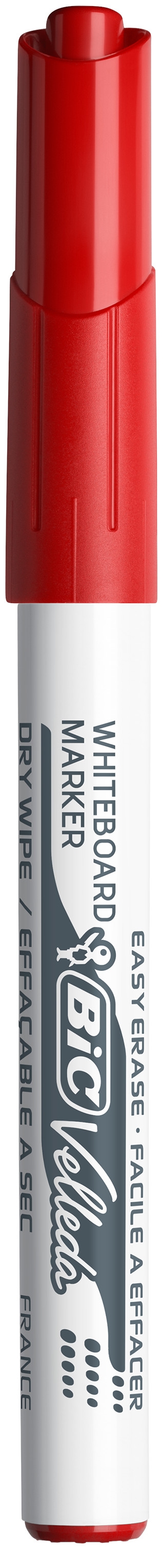 BIC Velleda 1741 Feutres pour Tableau Blanc Effaçables à Sec Pointe Conique Moyenne - Couleurs Assorties, Blister de 4