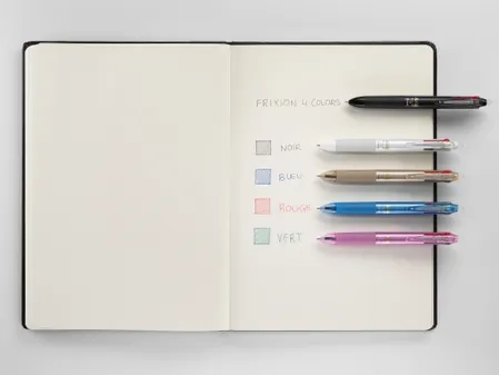 PILOT Stylo Roller FriXion Ball 4 Couleurs  - Roller encre gel - Pointe Fine 0,5mm