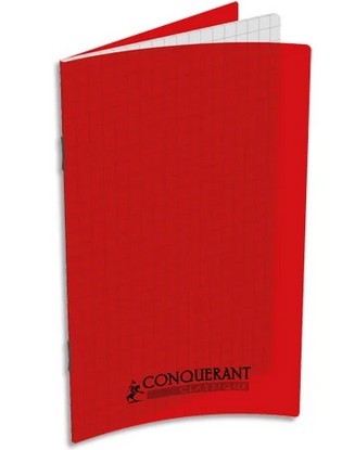 Carnet 90g, 9x14, 96 pages quadrillées 5x5 Rouge