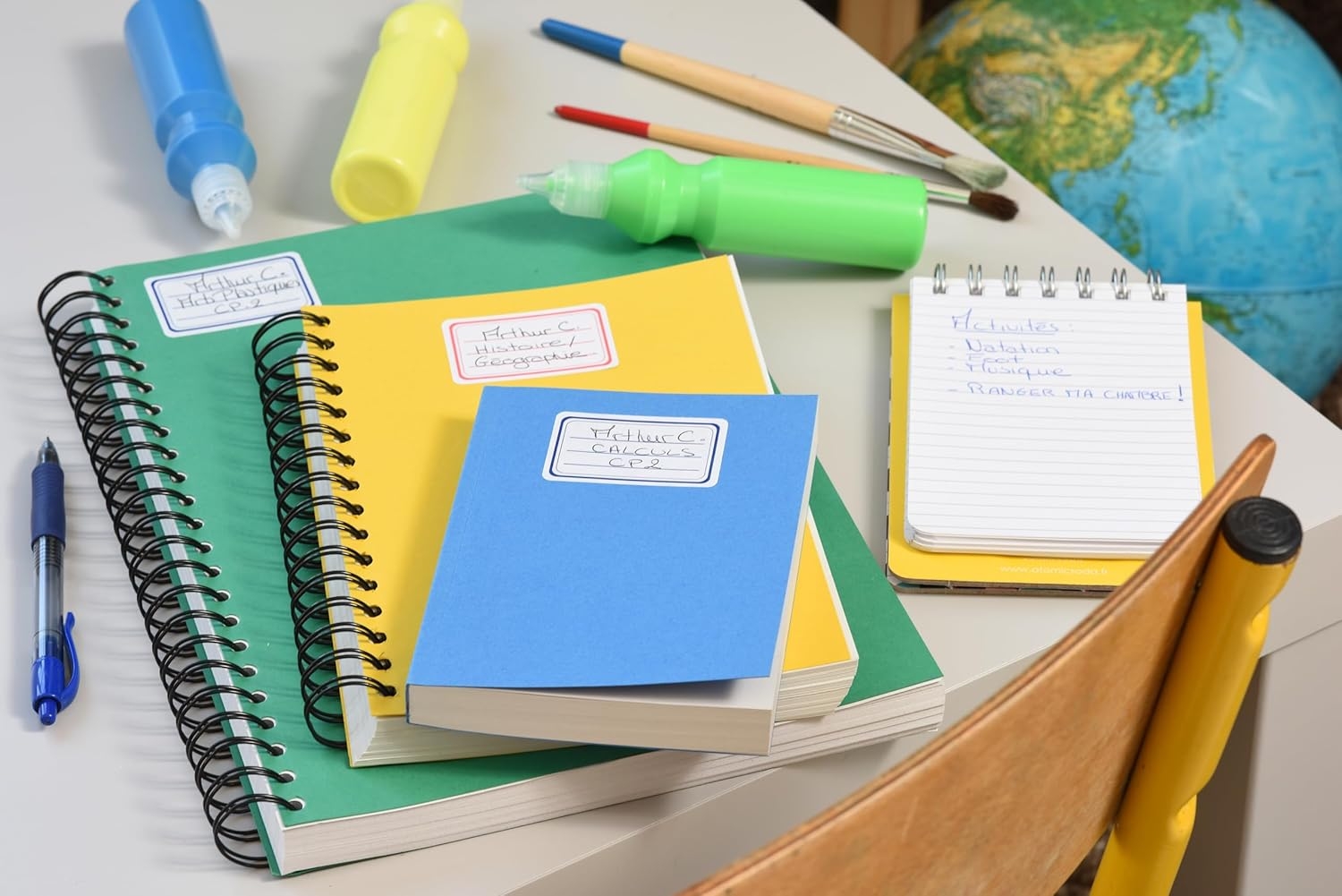 AVERY Sachet de 20 étiquettes scolaires lignées Bleu 36 x 56 mm.