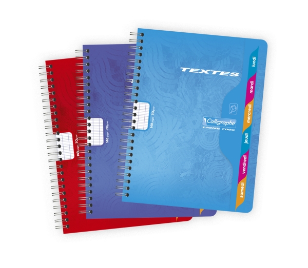 Cahier de textes reliure intégrale 7000 17x22 cm 148 pages grands carreaux 70 g