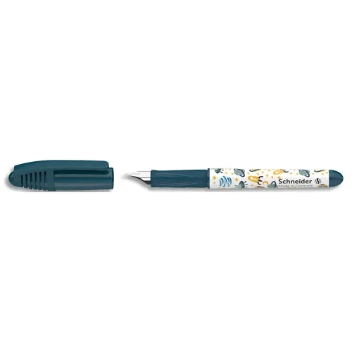 SCHNEIDER Stylo plume Zippi Bleu Space, plume mini, pointe M en acier, cartouche encre Bleu