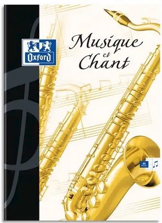 Cahier de musique piqûre 24 pages grands carreaux Seyès + 24 pages portées 24x32