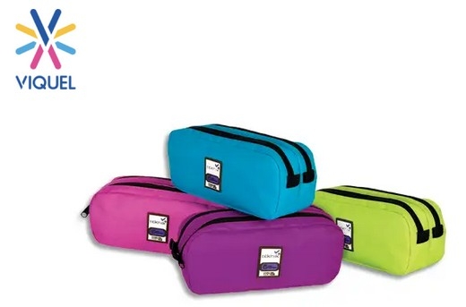 Trousse TEKNIK rectangle 2 compartiments 22x10x7cm Nylon